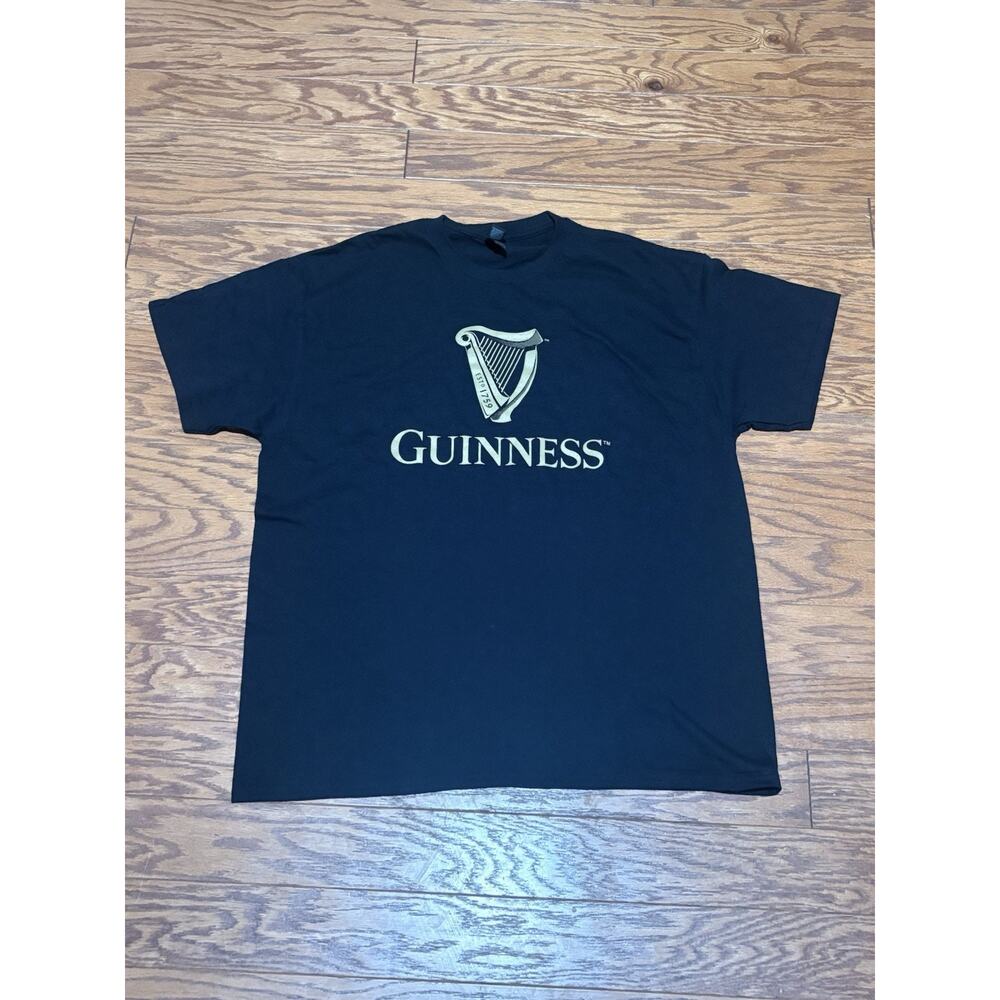 Gildan Heavy Cotton Black Gold Guinness Short Sleeve Crew Neck T-Shirt, Sx XL